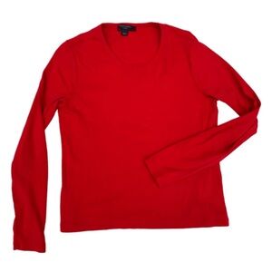 AllSaints Stevie Long Sleeve Organic Cotton T-Shirt Red Size Large